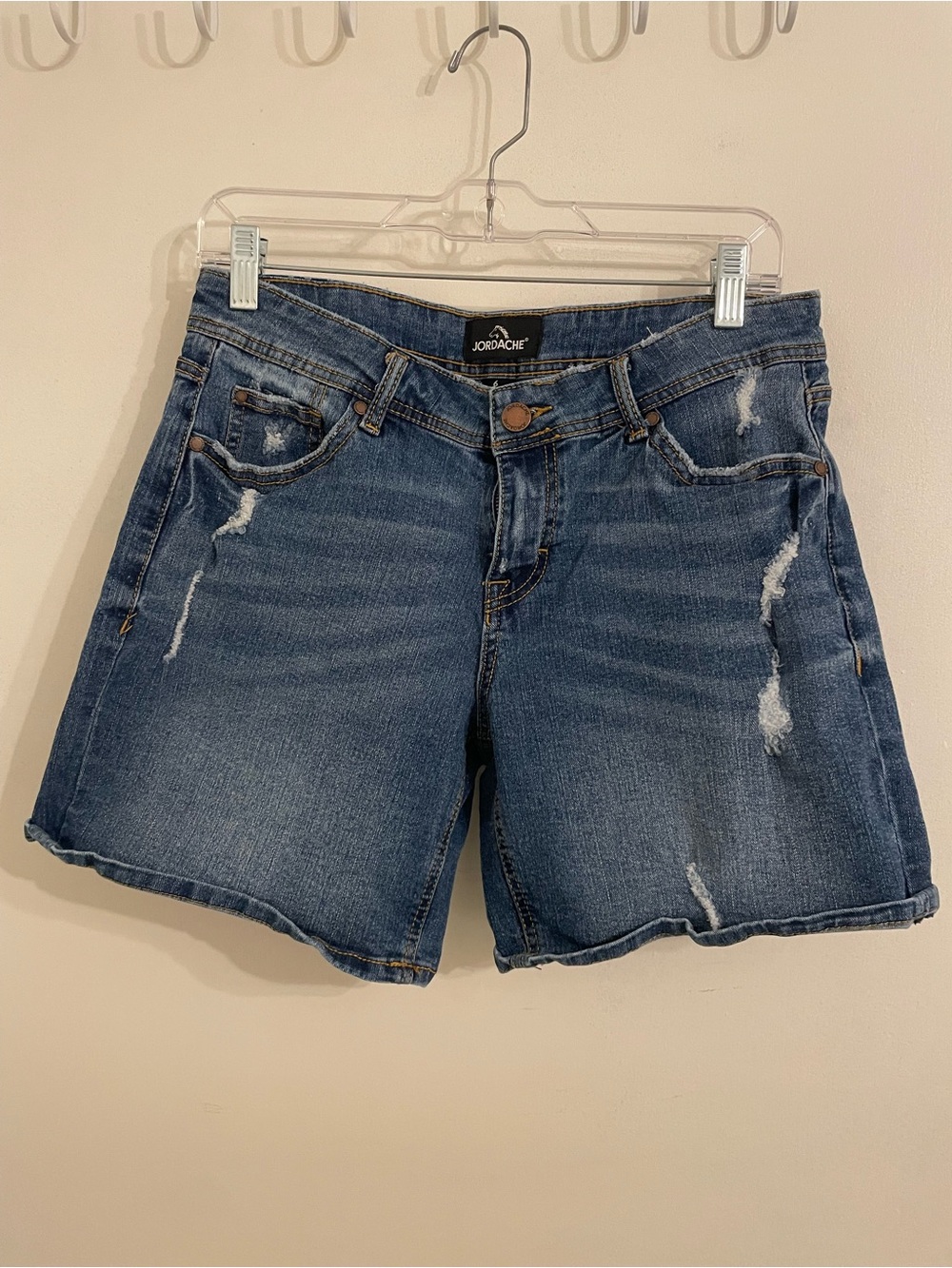Jordache Women's Blue Distressed Denim Shorts